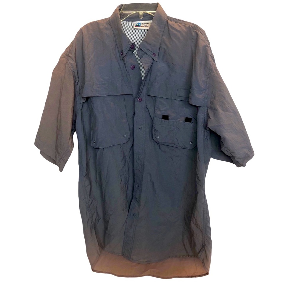 Against the Elements outdoor hiking/fishing  shirt nylon mesh lined Sz L